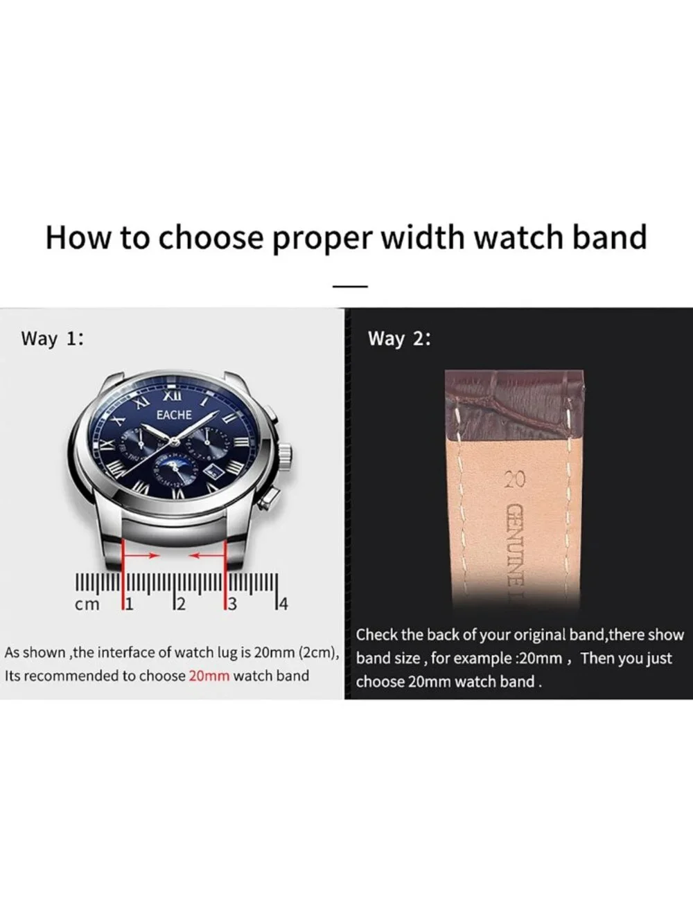 Stylish Croco Leather Watch Bands for Men & Women, Quick Release, 18mm-24mm